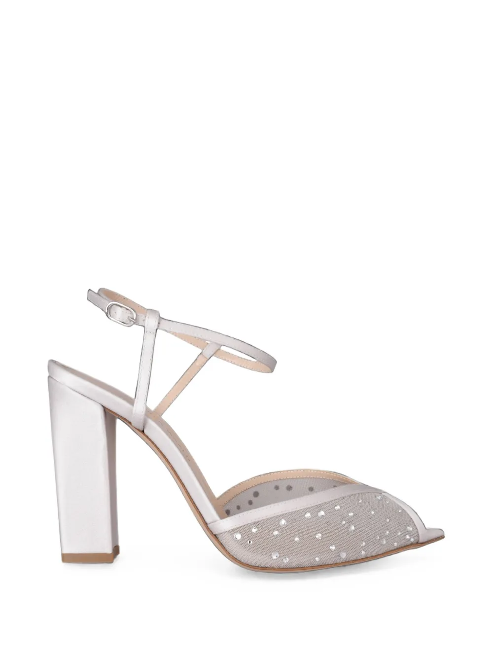 Andrea Wazen Katy crystal-embellished mesh-panel sandals