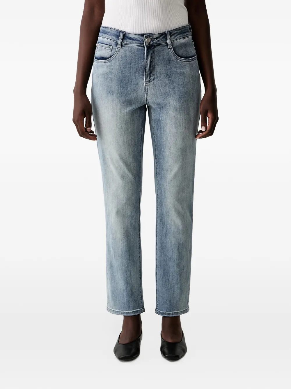 Joseph Ribkoff faded straight-leg jeans - Blau
