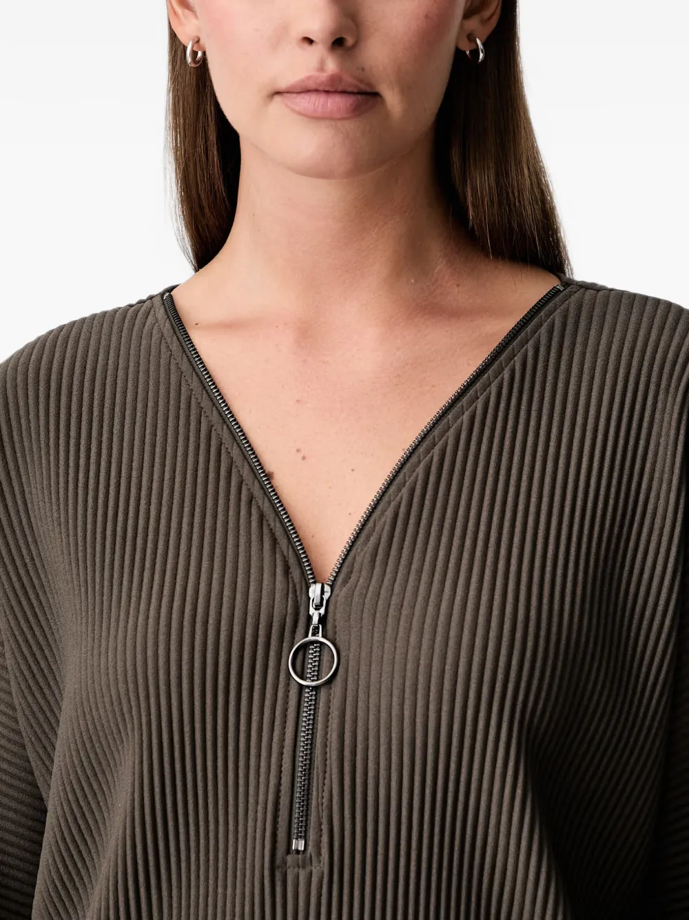 Joseph Ribkoff Plissé blouse met ritssluiting Groen