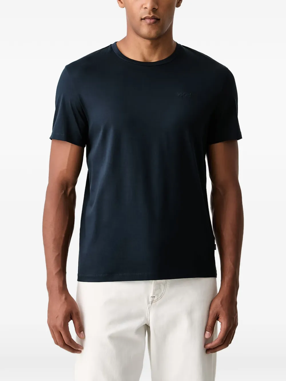 Joop! Cosmo logo-embroidered T-shirt Blauw
