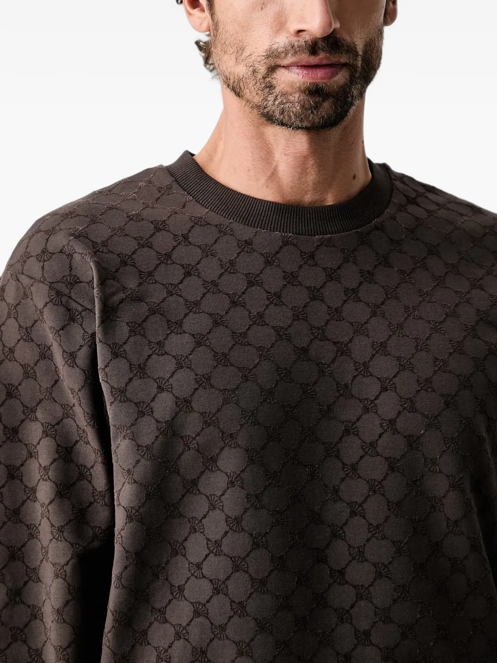 Joop! logo-patterned crew-neck sweatshirt Bruin