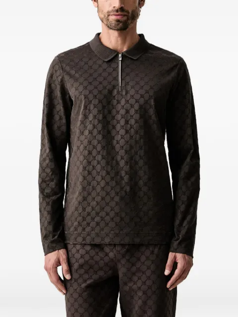 Joop! monogram-pattern zip-fastening polo shirt