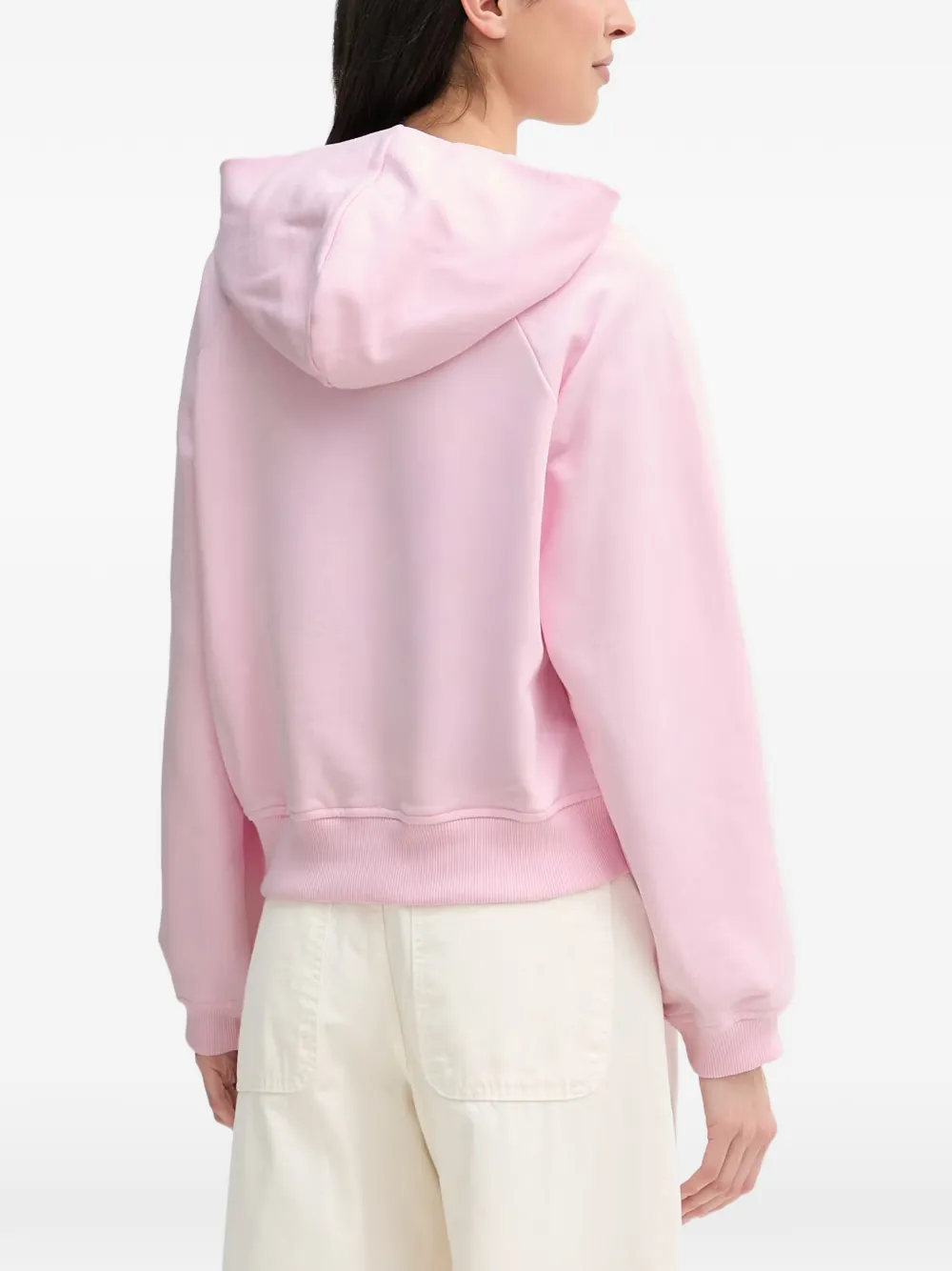 Joop! logo-embroidered raglan-sleeve hoodie Roze