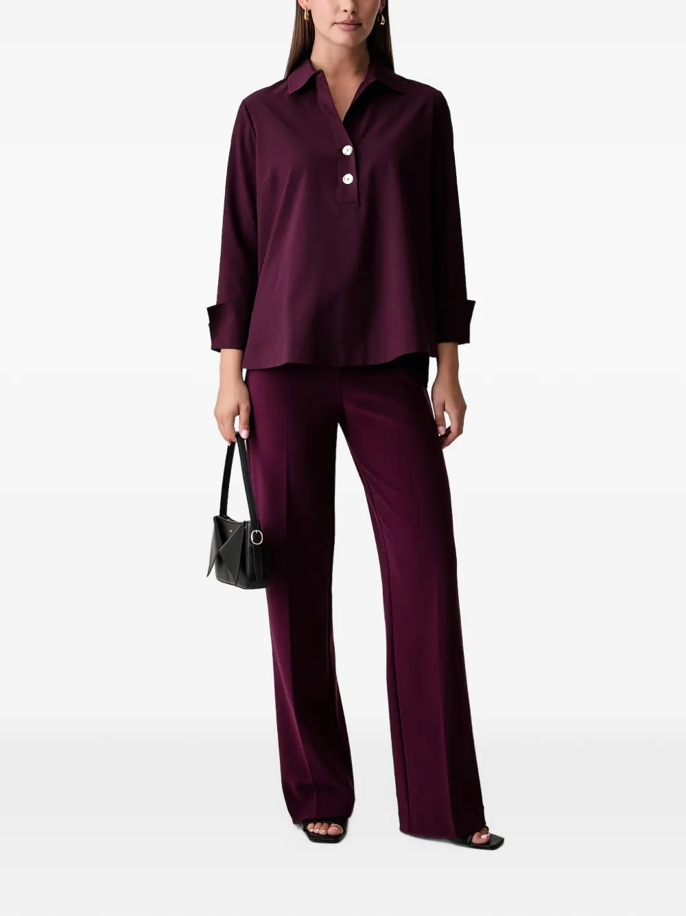 Joseph Ribkoff Blouse met lange mouwen en knopen aan de achterkant Paars