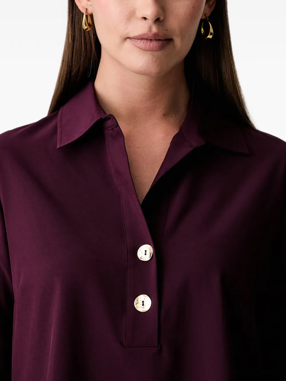 Joseph Ribkoff Blouse met lange mouwen en knopen aan de achterkant Paars