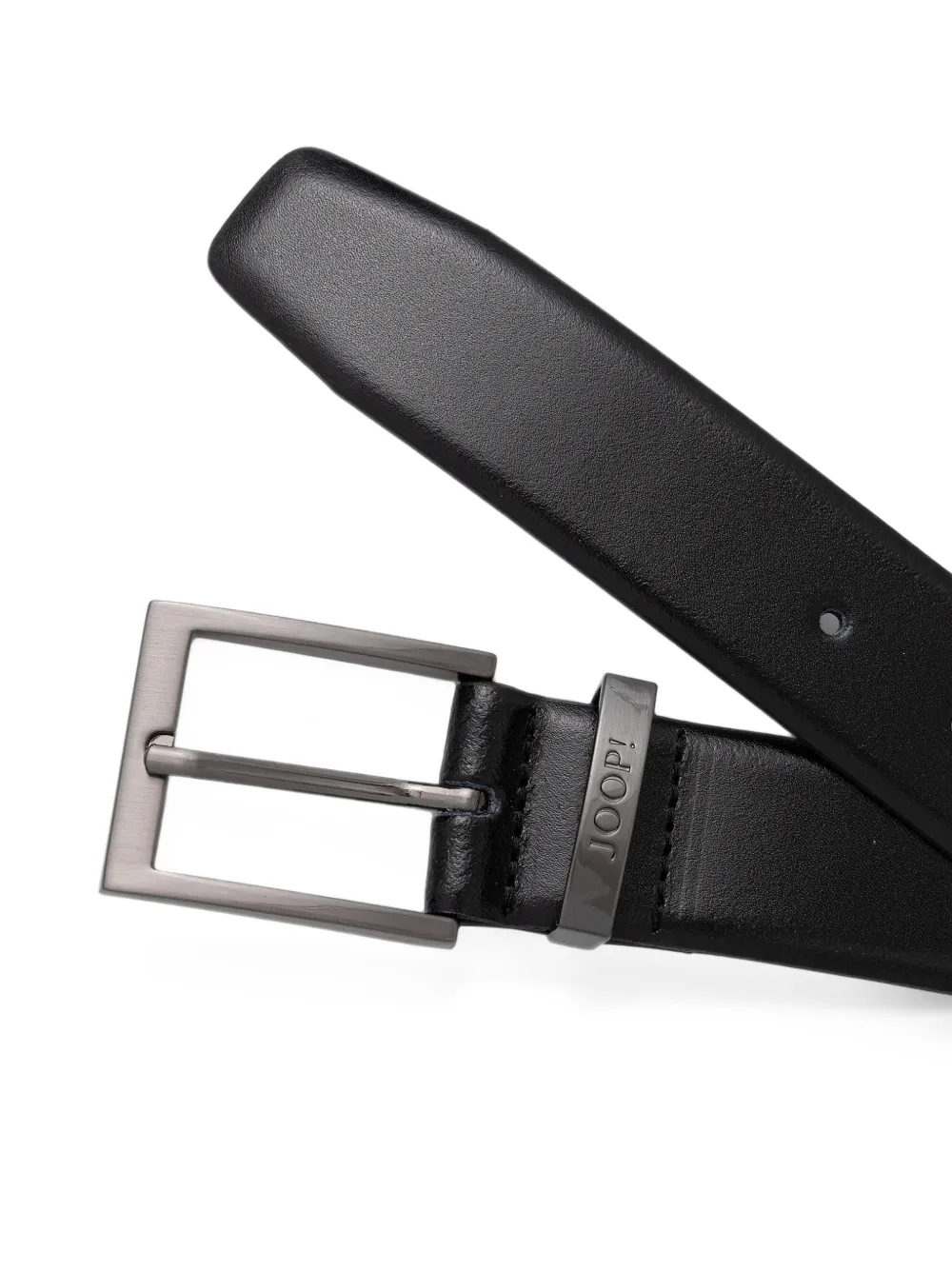 Joop! logo-plaque leather belt Zwart