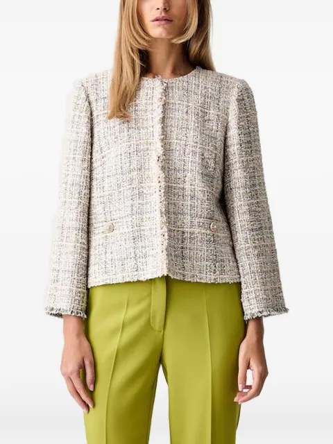 Joop! bouclé-knit frayed-edge jacket