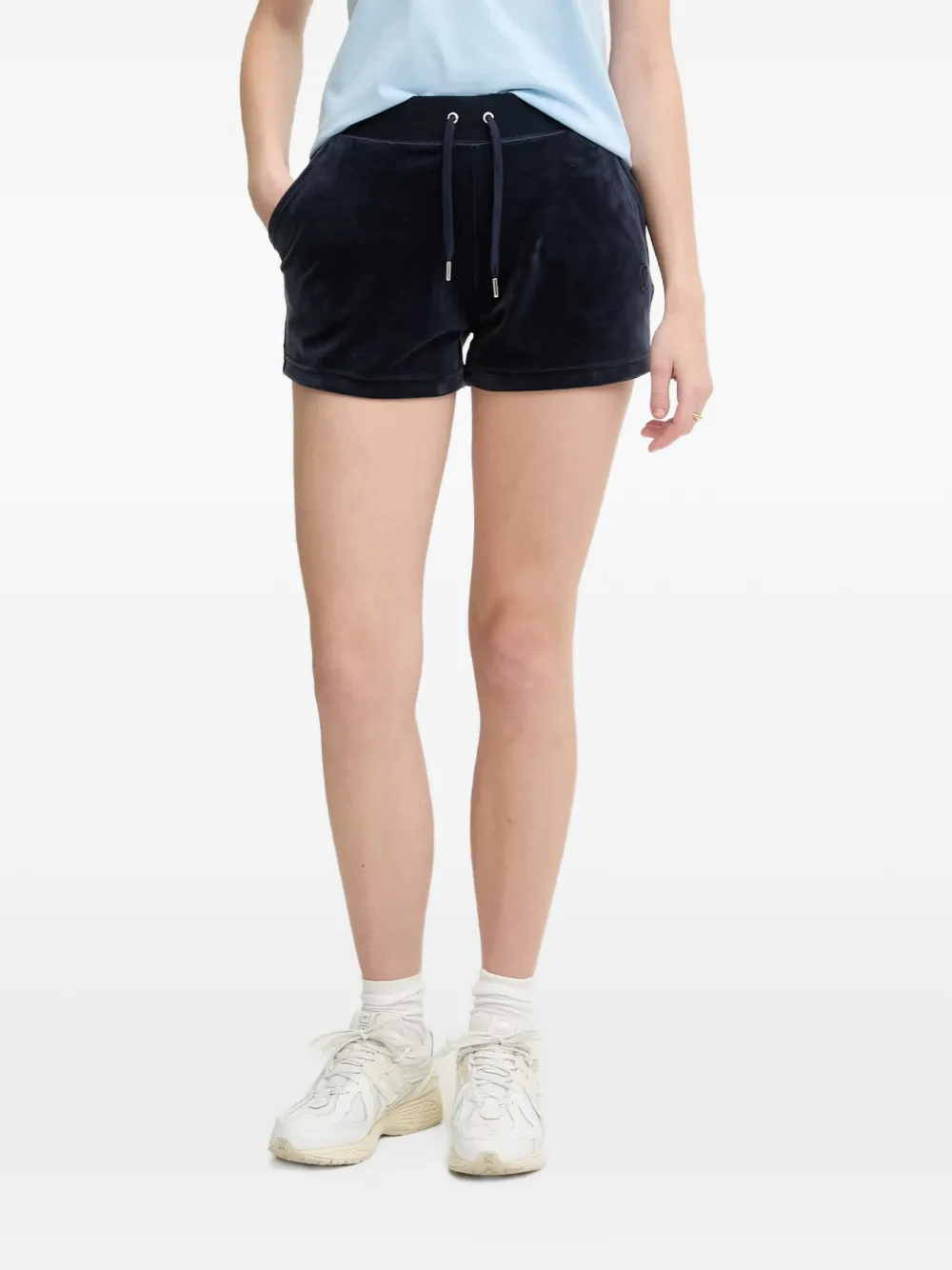 Juicy Couture velour drawstring shorts - Blue
