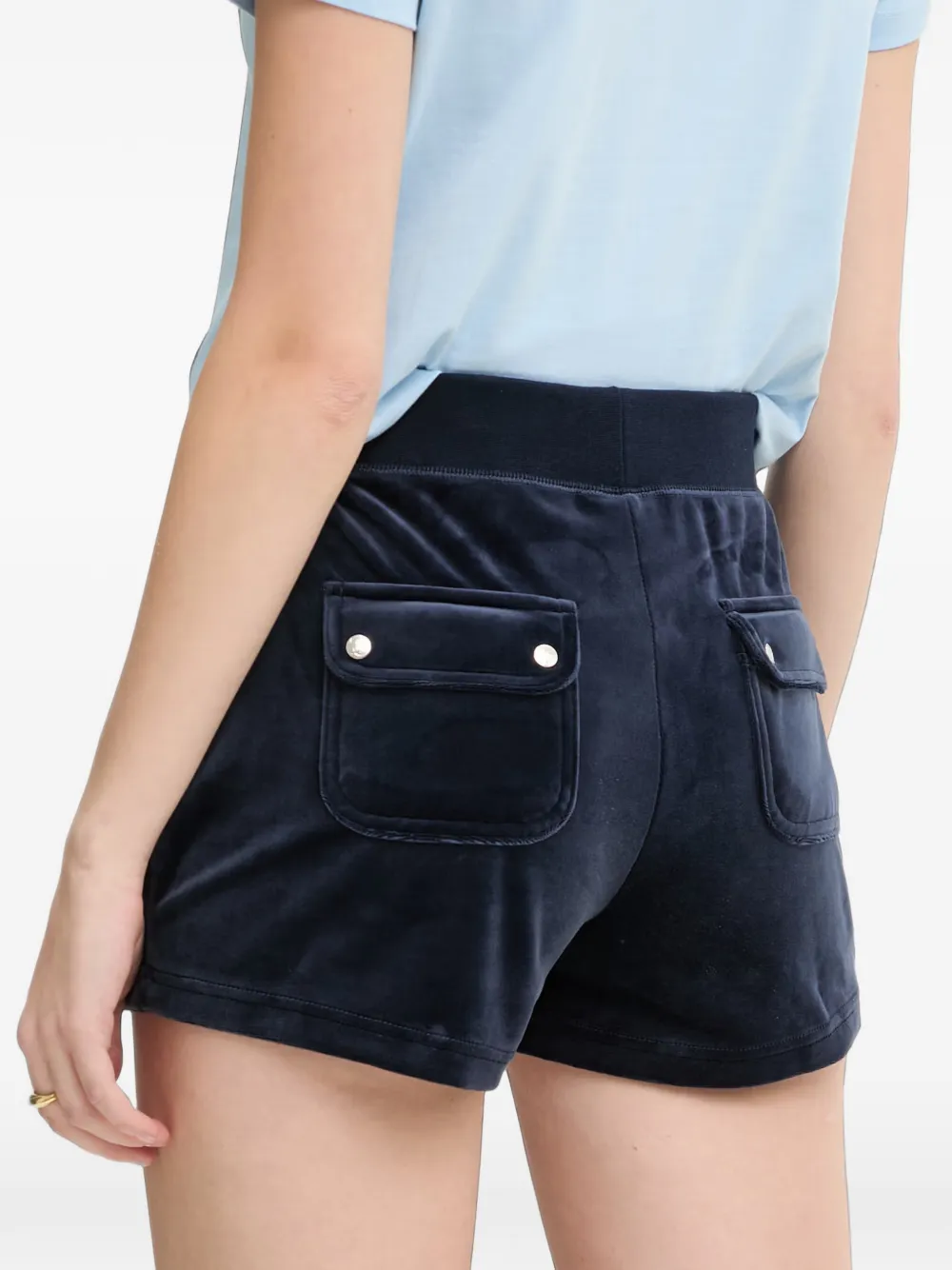 Juicy Couture Velours shorts met trekkoord Blauw
