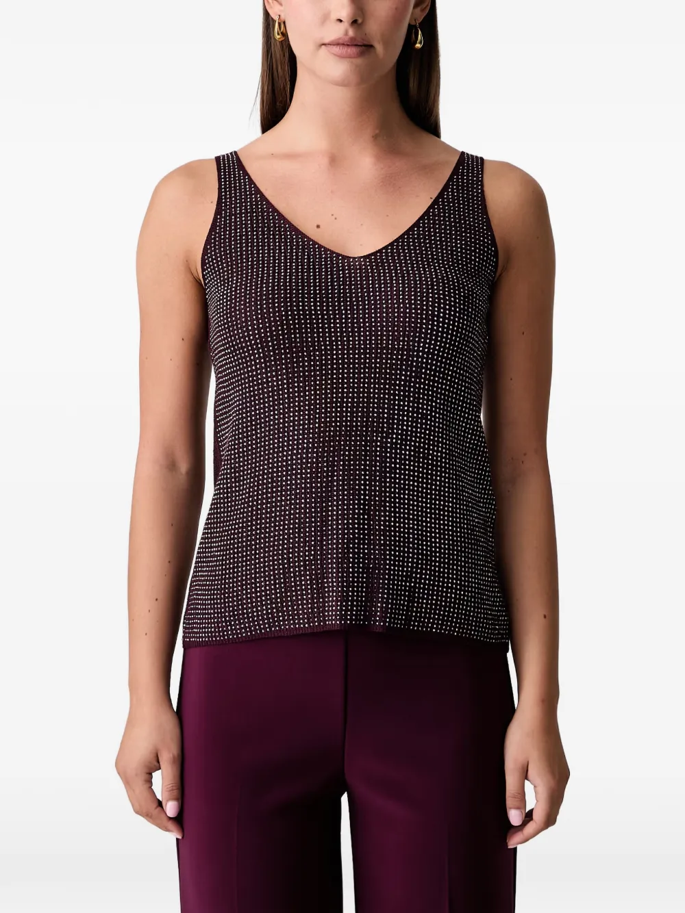 Joseph Ribkoff stud-embellished knitted top - Rosso