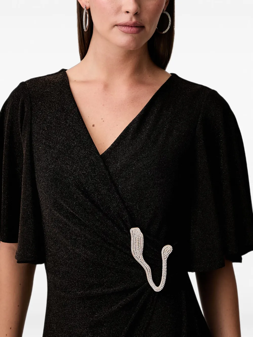 Joseph Ribkoff Verfraaide jumpsuit in wikkelstijl Bruin