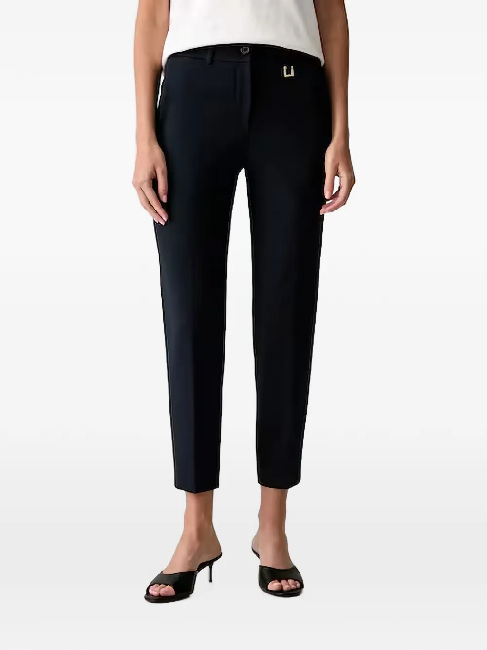 Joop Logo-waistband Tailored Trousers In Black