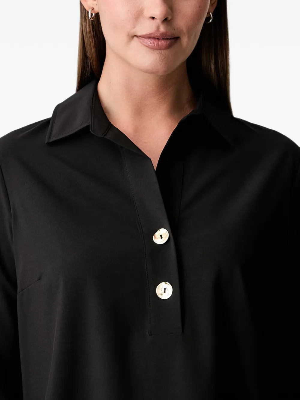 Joseph Ribkoff Blouse met knopen en kraag Zwart