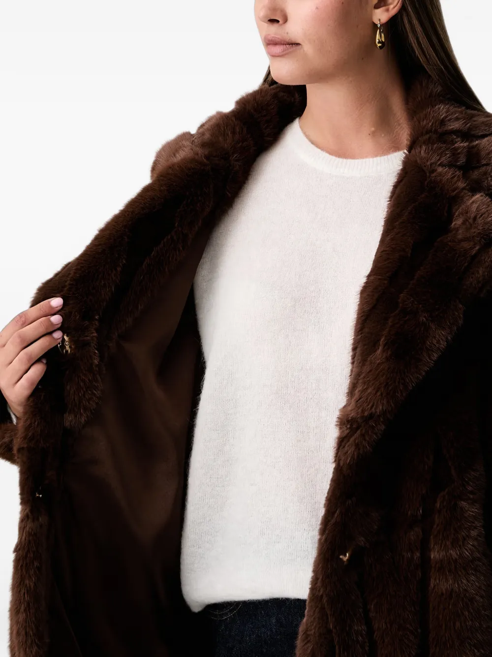 Joseph Ribkoff Jas van imitatiebont Bruin