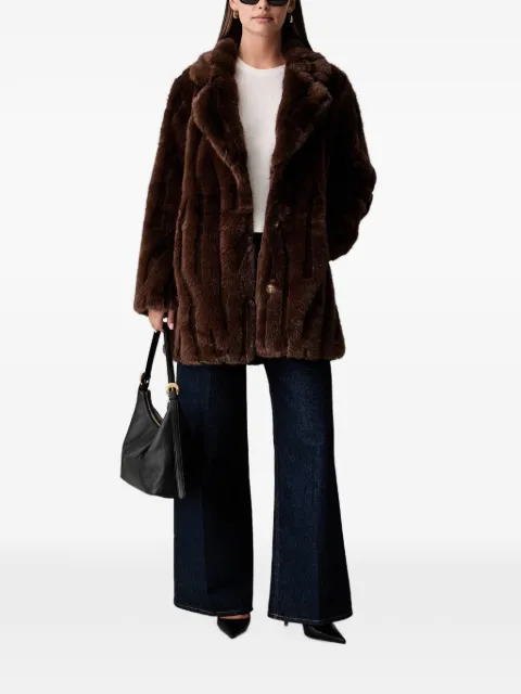 Joseph Ribkoff faux-fur notch-lapels coat