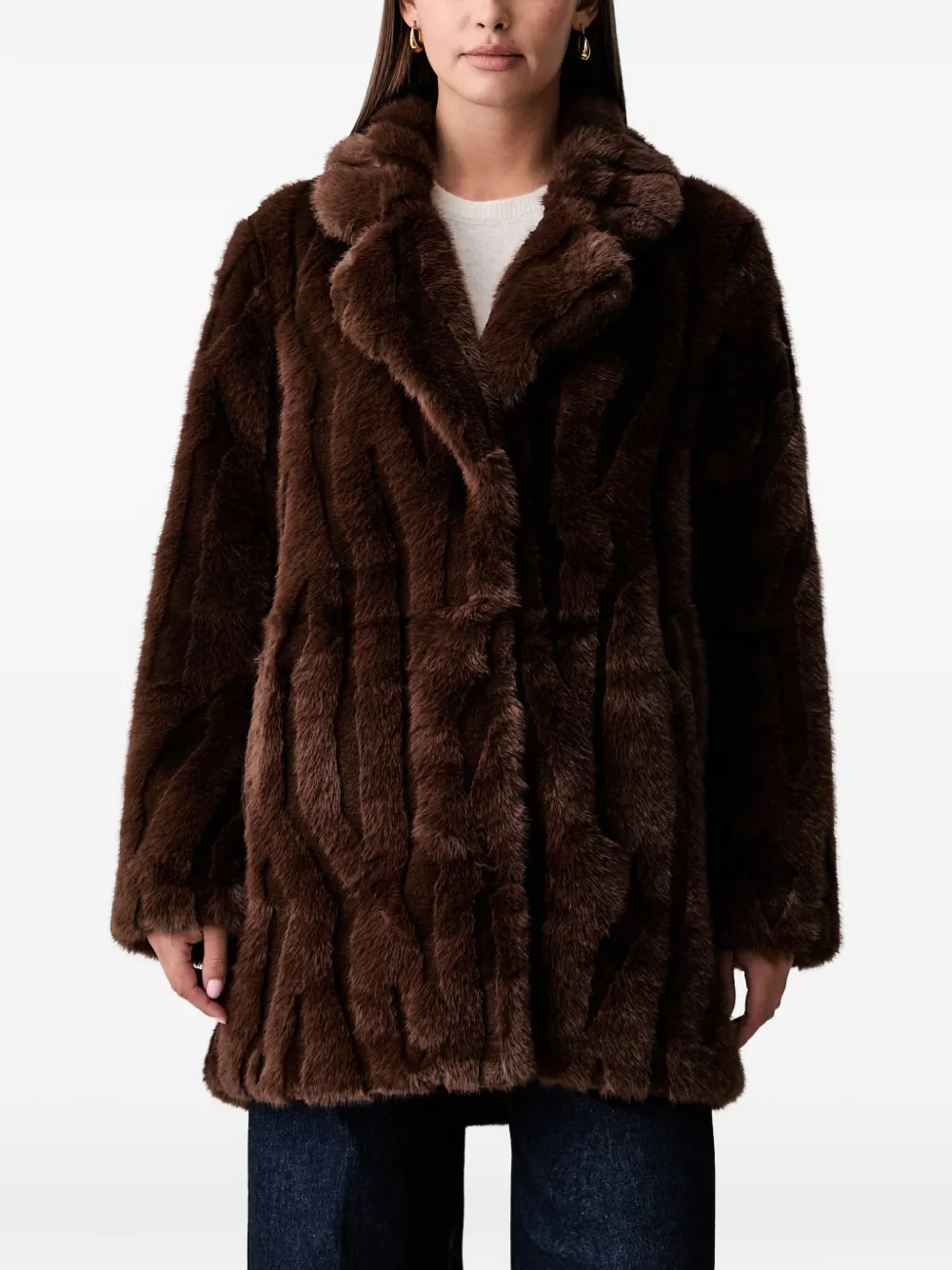 Joseph Ribkoff Jas van imitatiebont Bruin