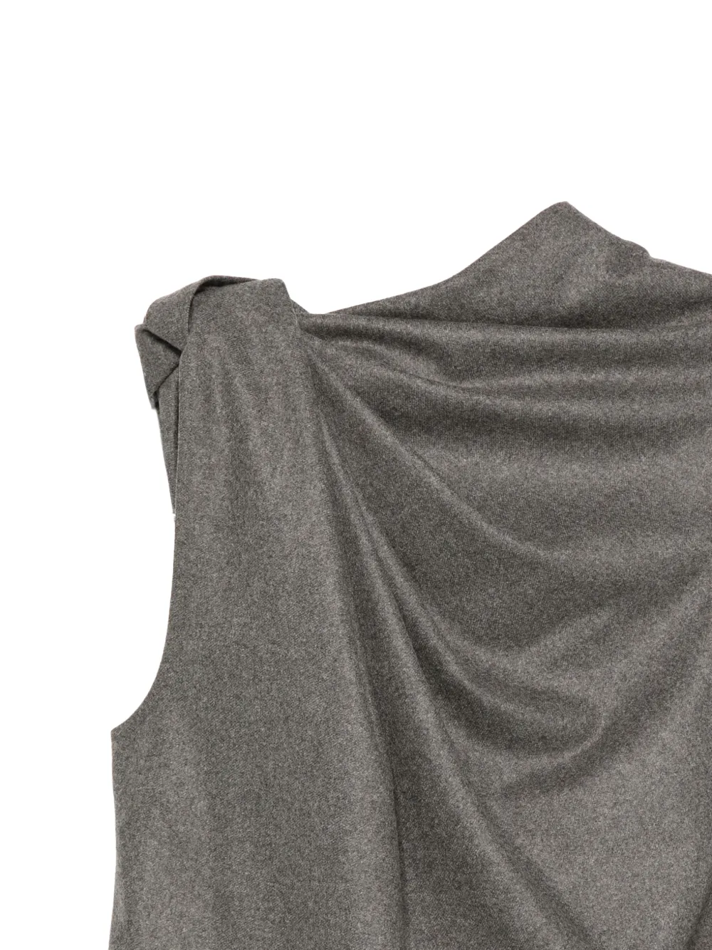 Petar Petrov Draped Wool Top in Grey, view 3