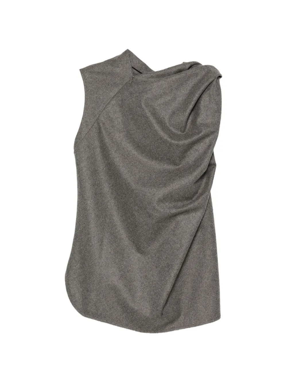 Petar Petrov Draped Wool Top in Grey, view 2