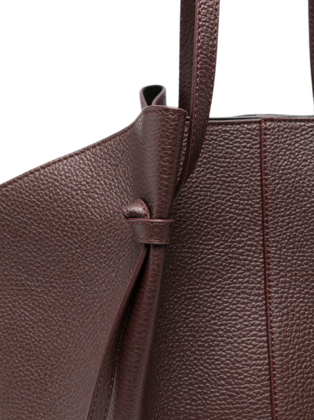 Yuzefi Grote Mochi leren shopper met plooien Paars