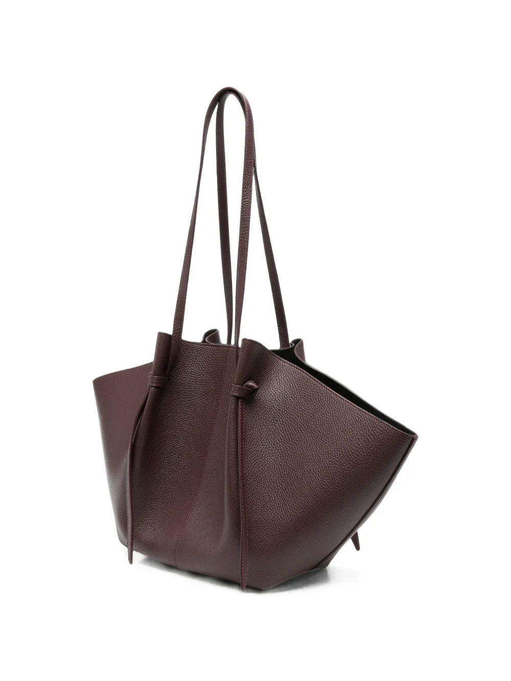 Yuzefi Grote Mochi leren shopper met plooien Paars