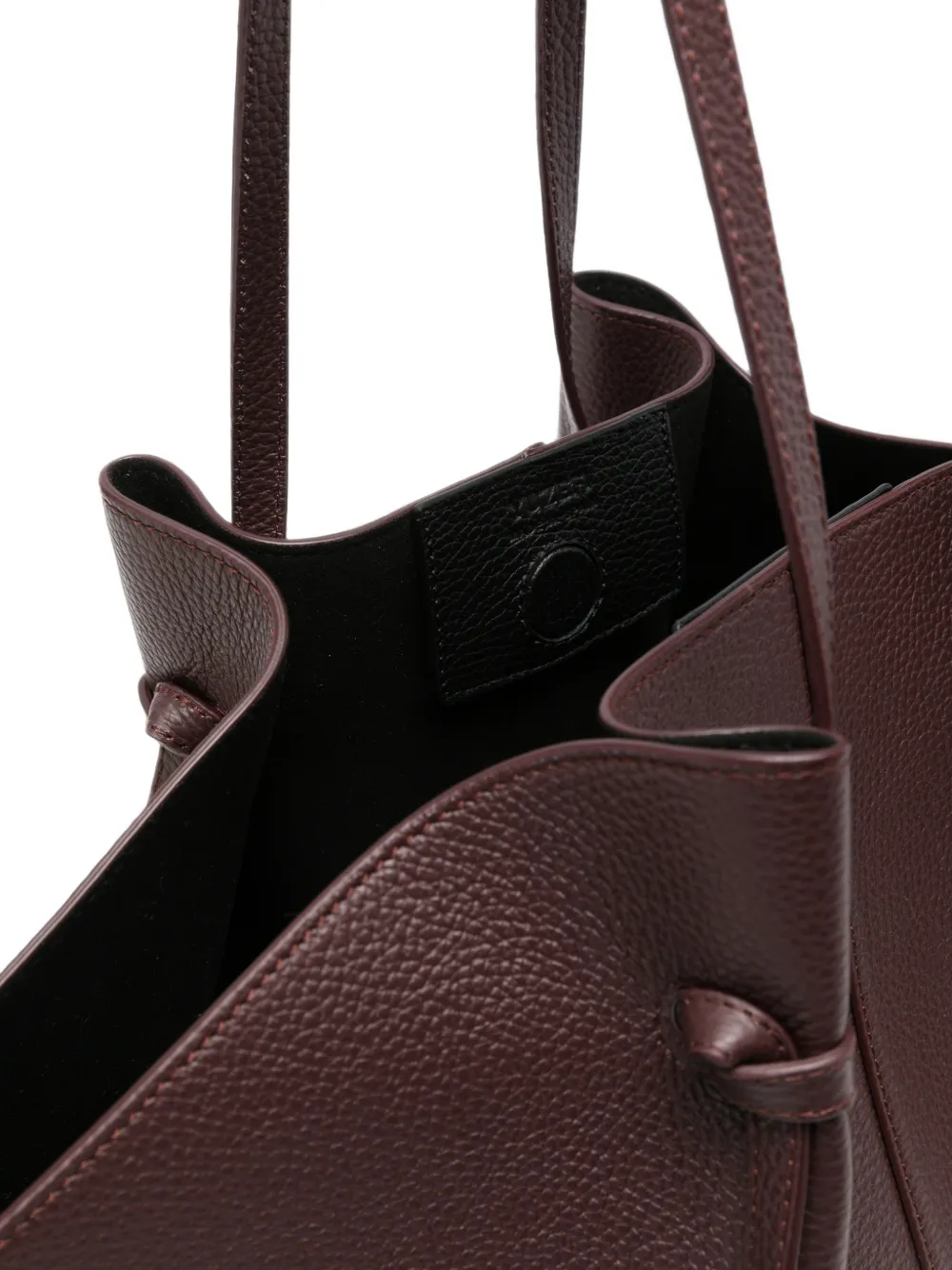 Yuzefi Grote Mochi leren shopper met plooien Paars