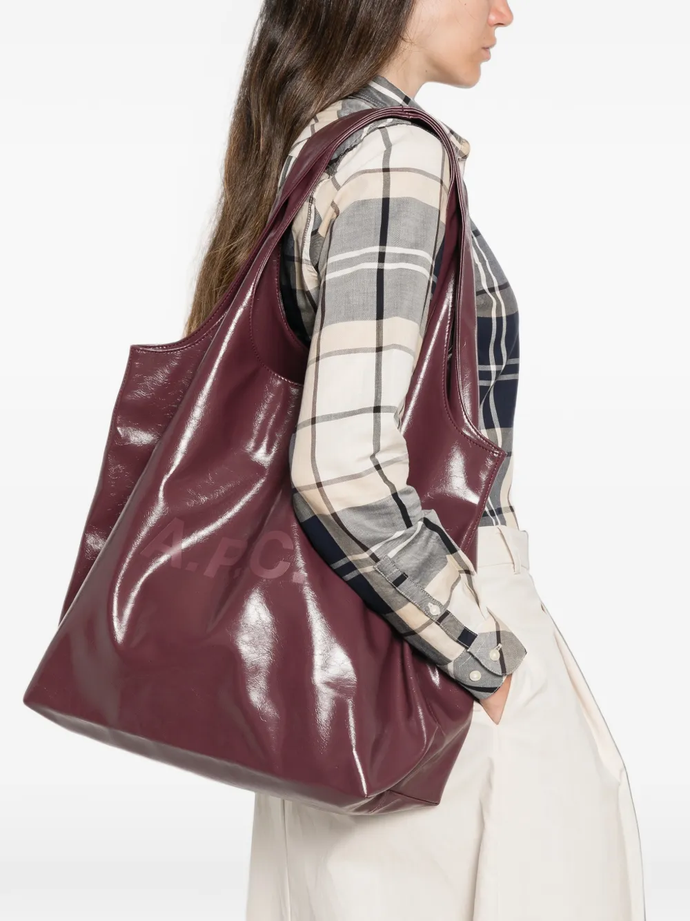 A.P.C. Shopper met logoprint Rood
