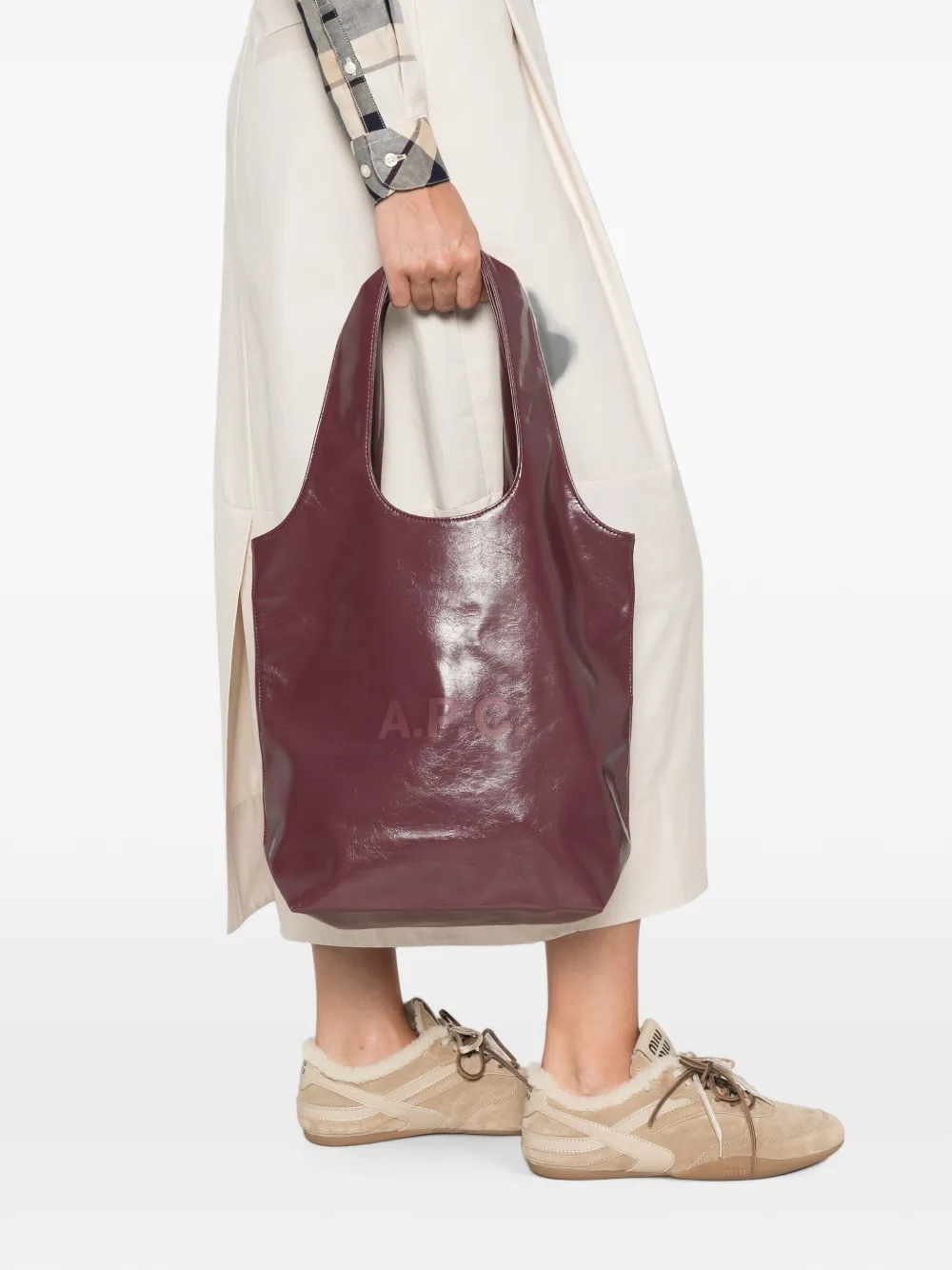 A.P.C. Kleine shopper met logoprint Rood