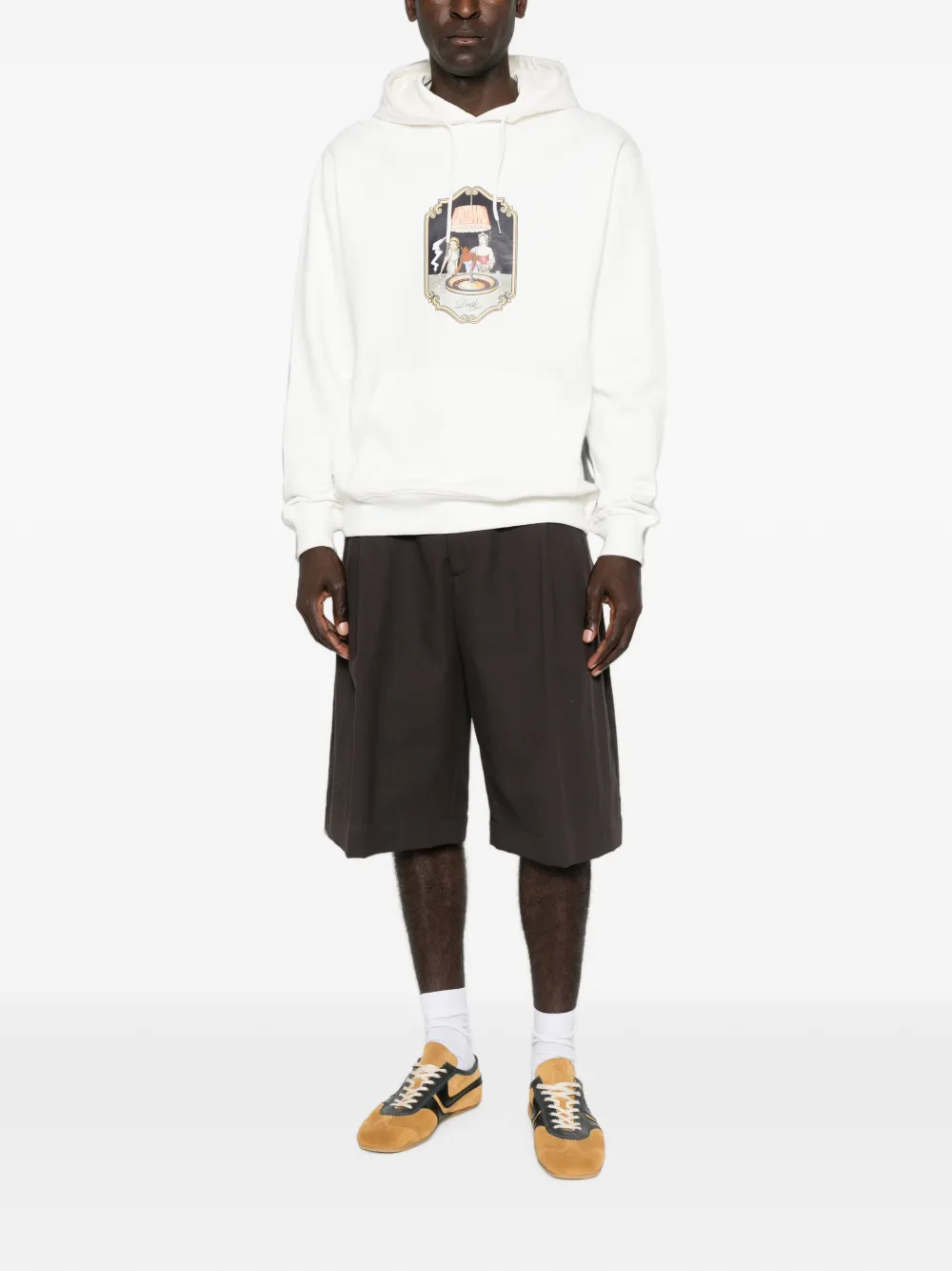 Drôle De Monsieur Hoodie met print Beige