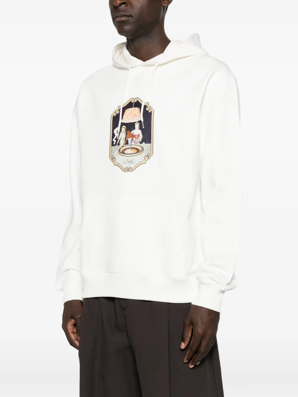 Drôle De Monsieur Hoodie met print Beige