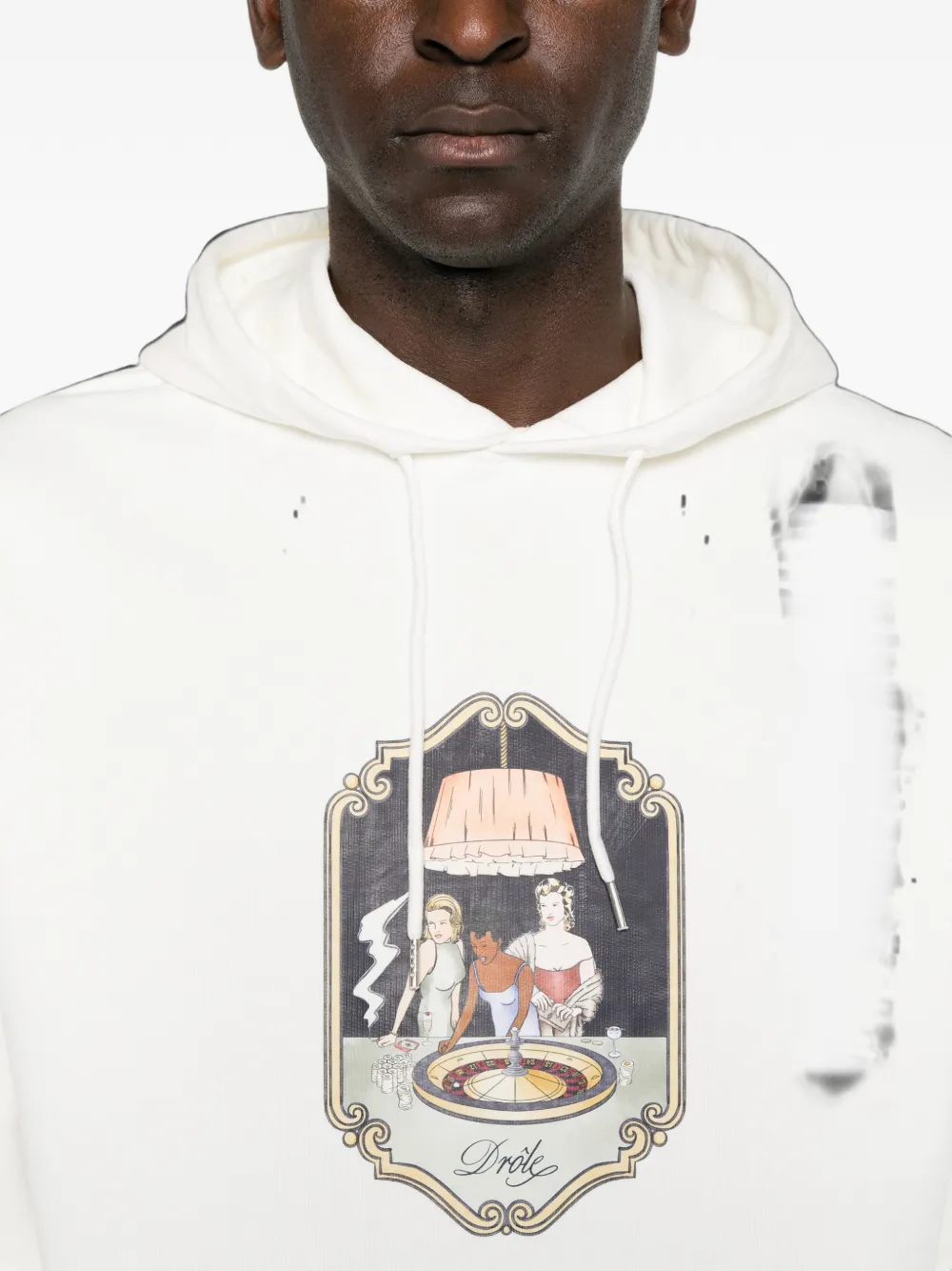 Drôle De Monsieur Hoodie met print Beige