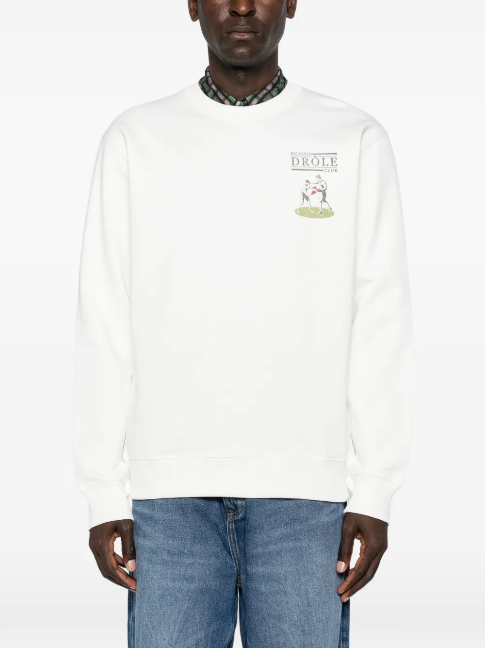 Drôle De Monsieur Drôle Boxers sweater met grafische print Wit