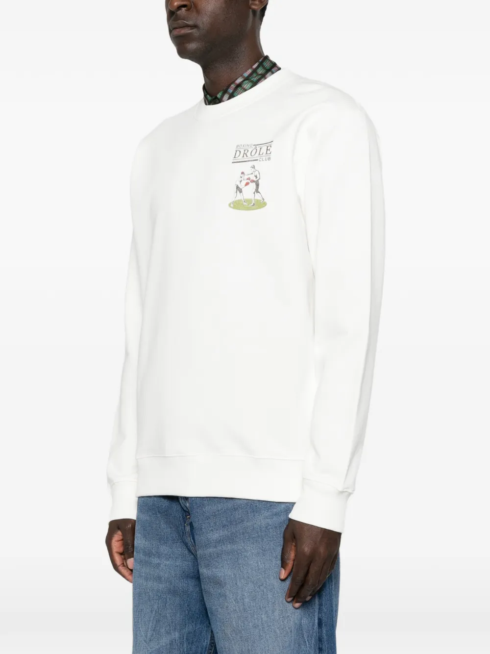 Drôle De Monsieur Drôle Boxers sweater met grafische print Wit