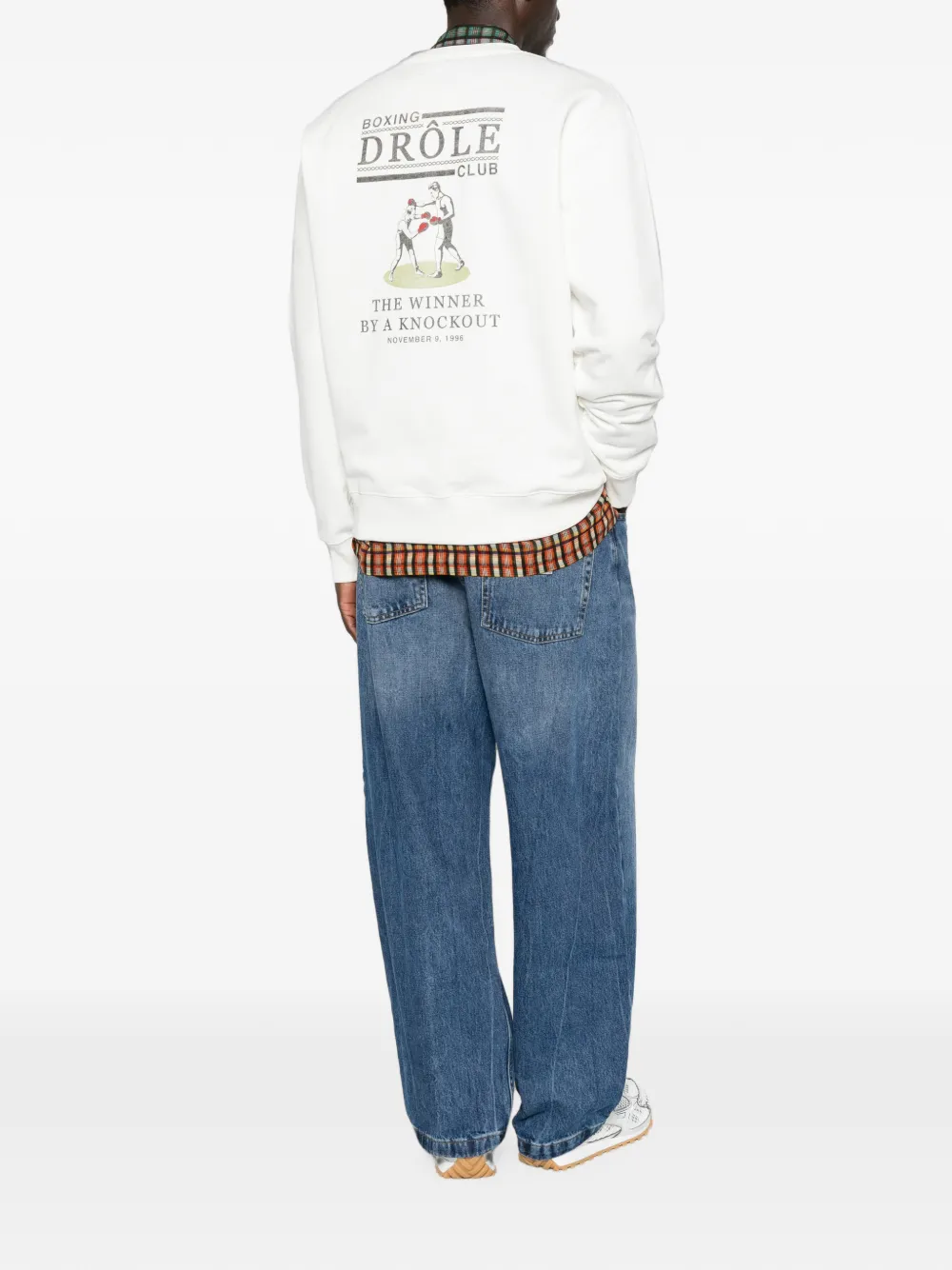 Drôle De Monsieur Drôle Boxers sweater met grafische print Wit