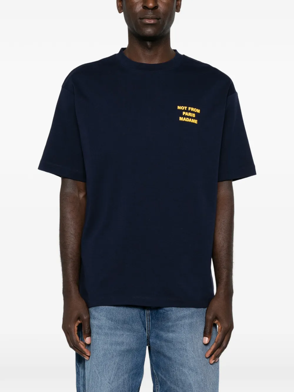 Drôle De Monsieur T-shirt met tekst Blauw