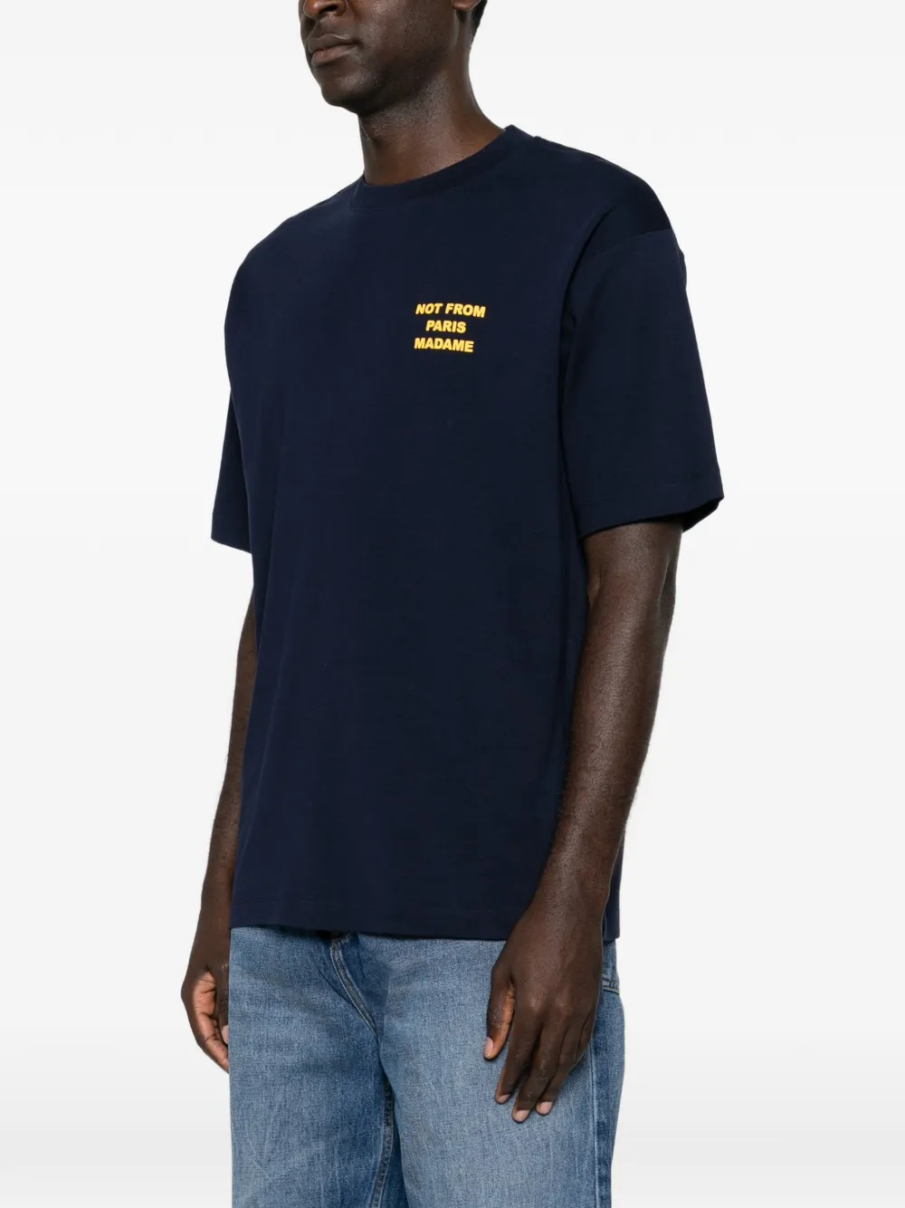 Drôle De Monsieur T-shirt met tekst Blauw