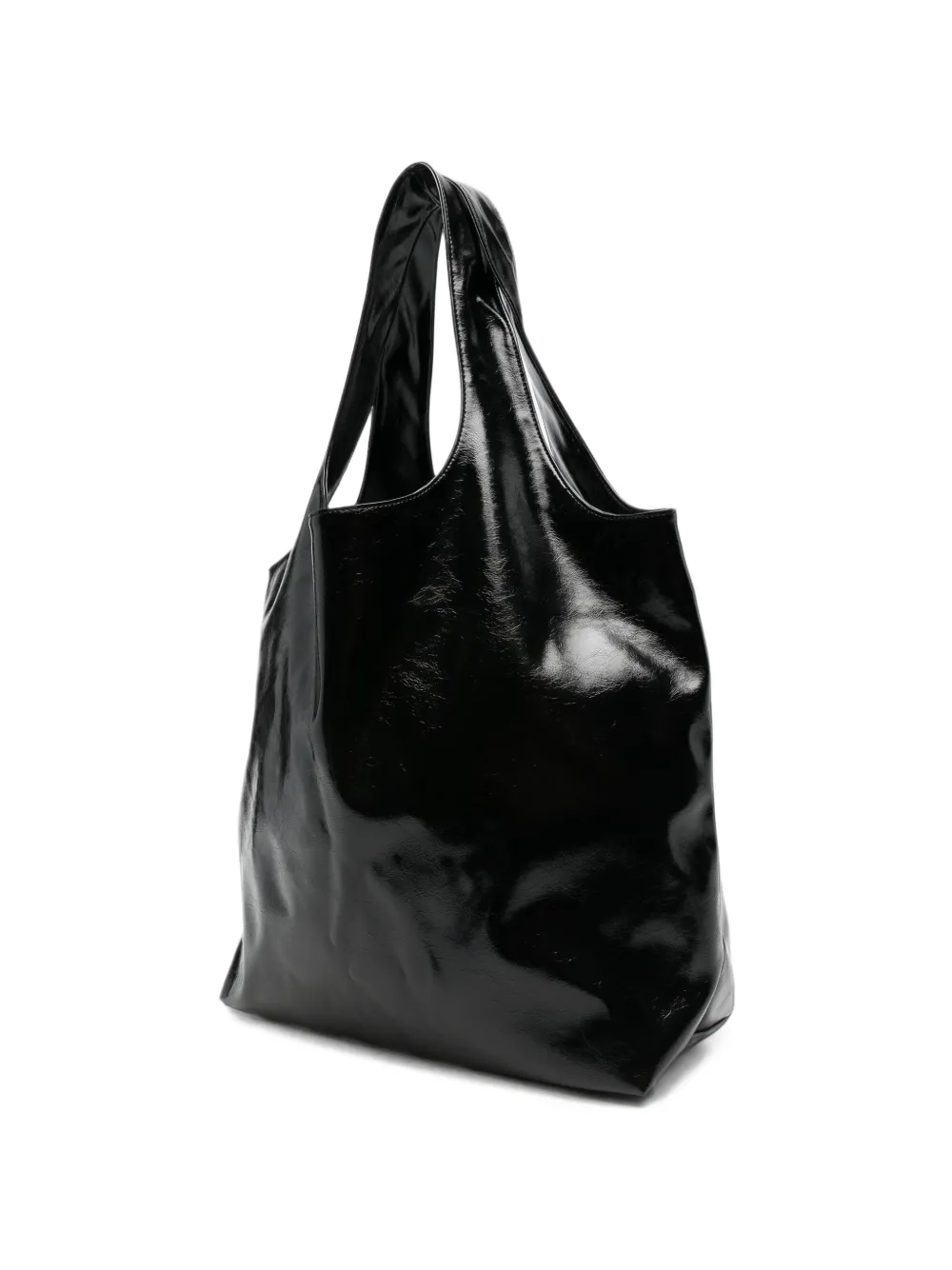 A.P.C. Shopper met lakafwerking en logo-print Zwart