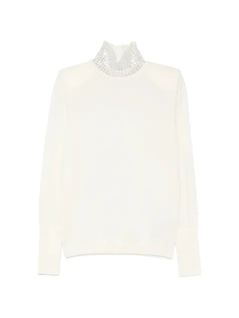 Circus Hotel crystal-embellished padded-shoulder sweater
