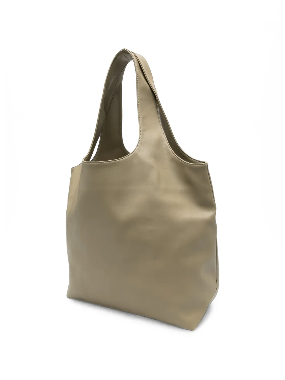 A.P.C. logo-print leather tote bag Beige