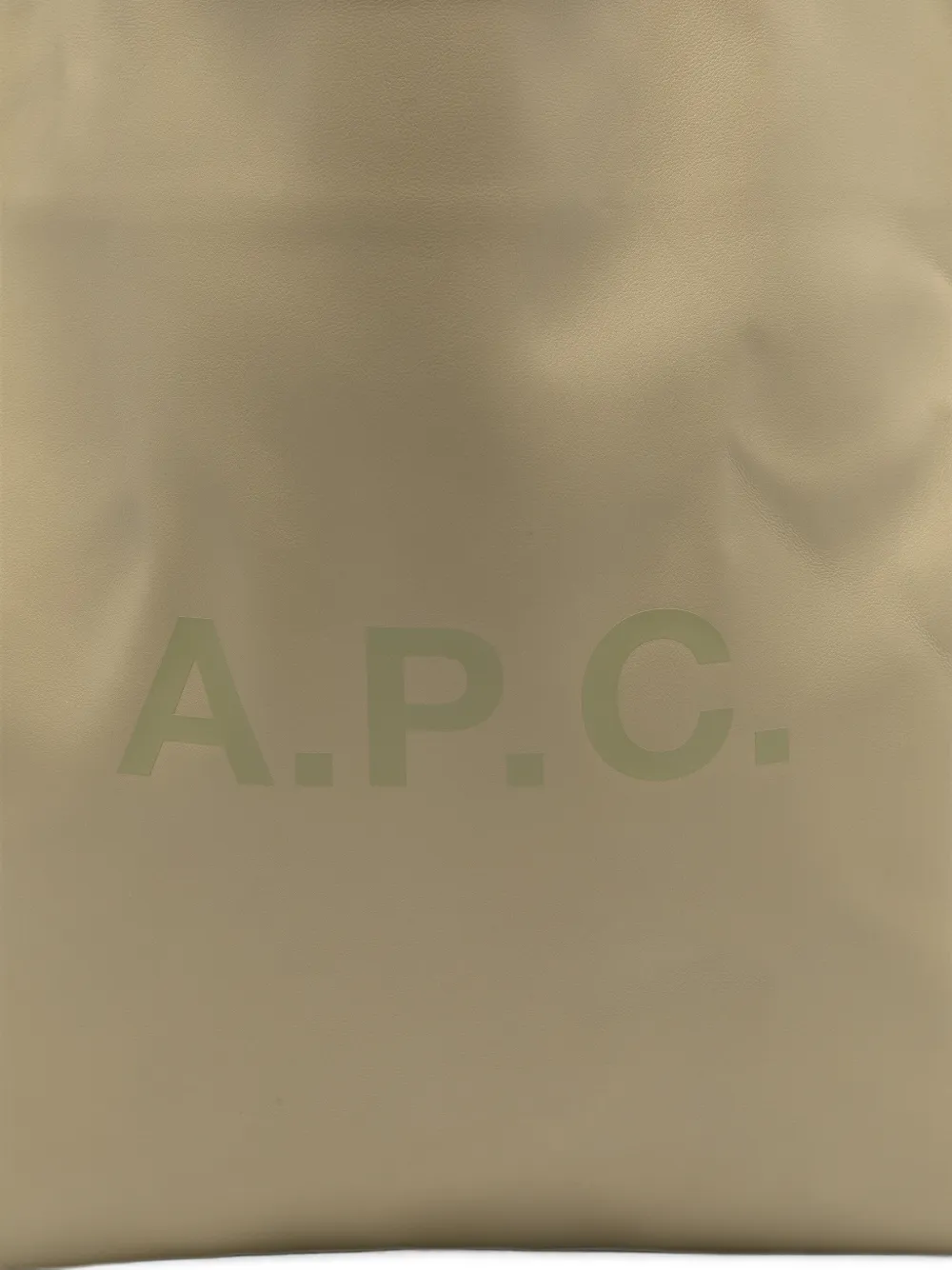 A.P.C. logo-print leather tote bag Beige