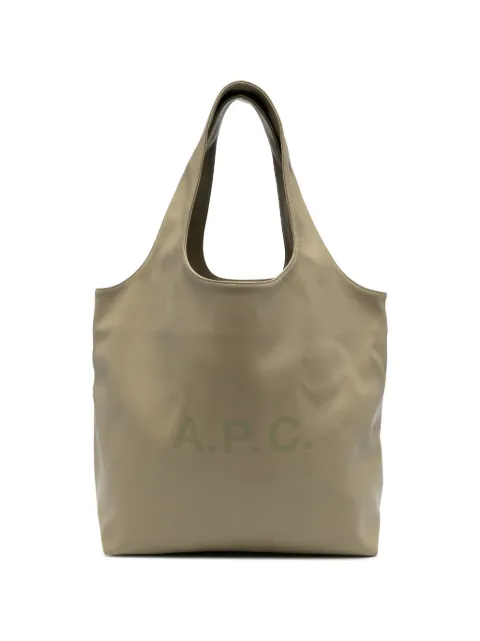 A.P.C. logo-print leather tote bag