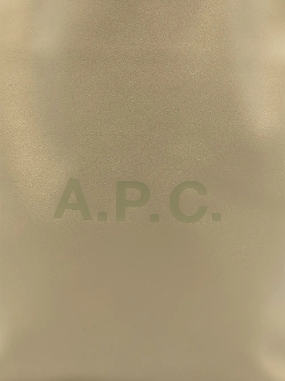 A.P.C. Leren shopper met logoprint Beige