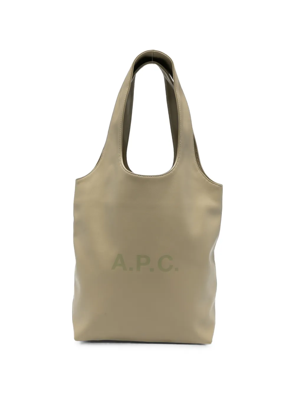 A.P.C. logo-print leather tote bag - Toni neutri