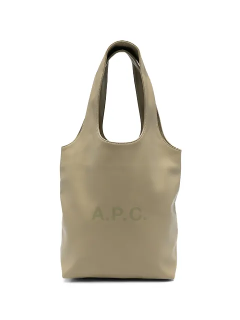 A.P.C. logo-print leather tote bag