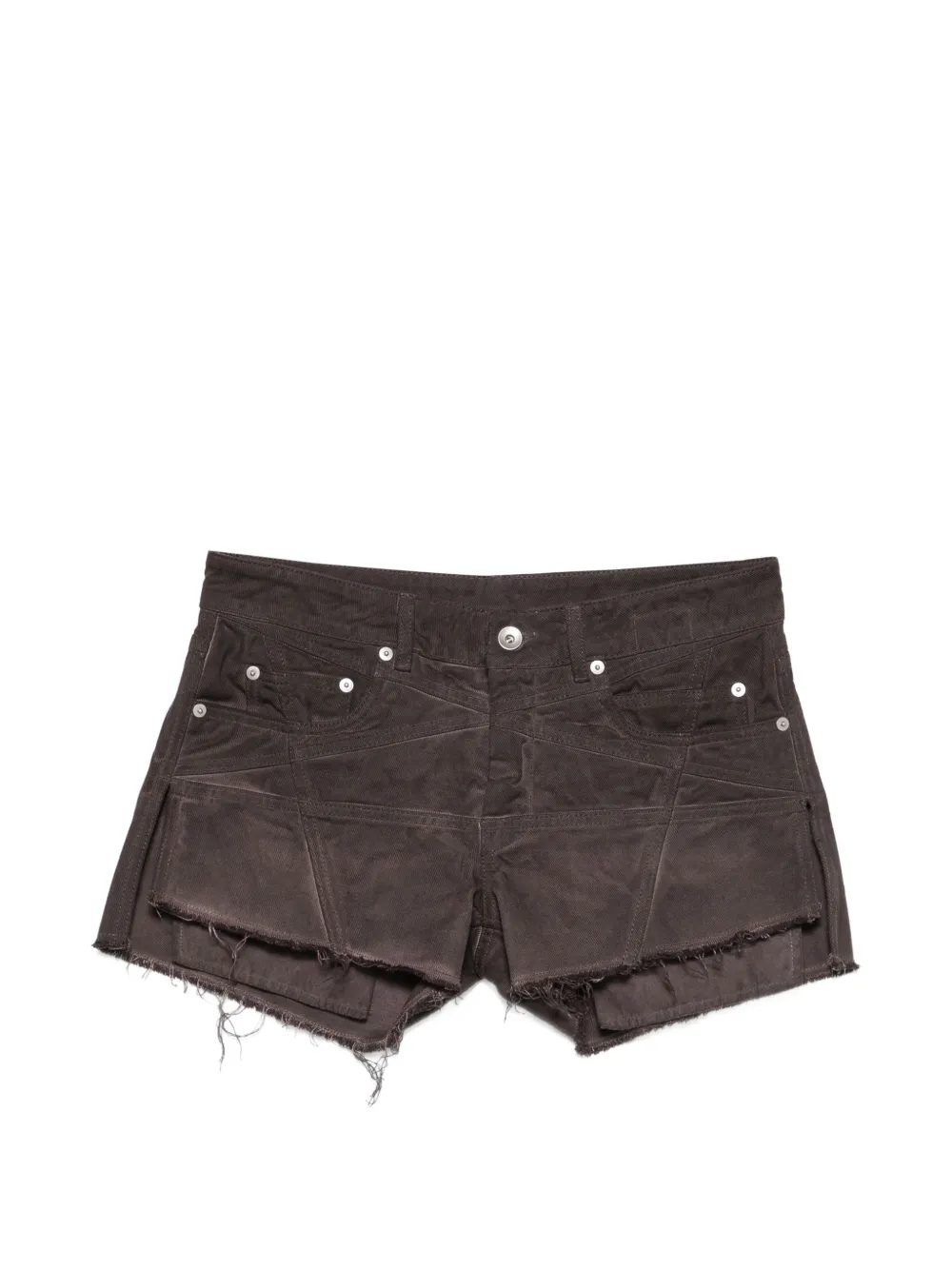 Rick Owens DRKSHDW raw-cut panelled shorts - Marrone