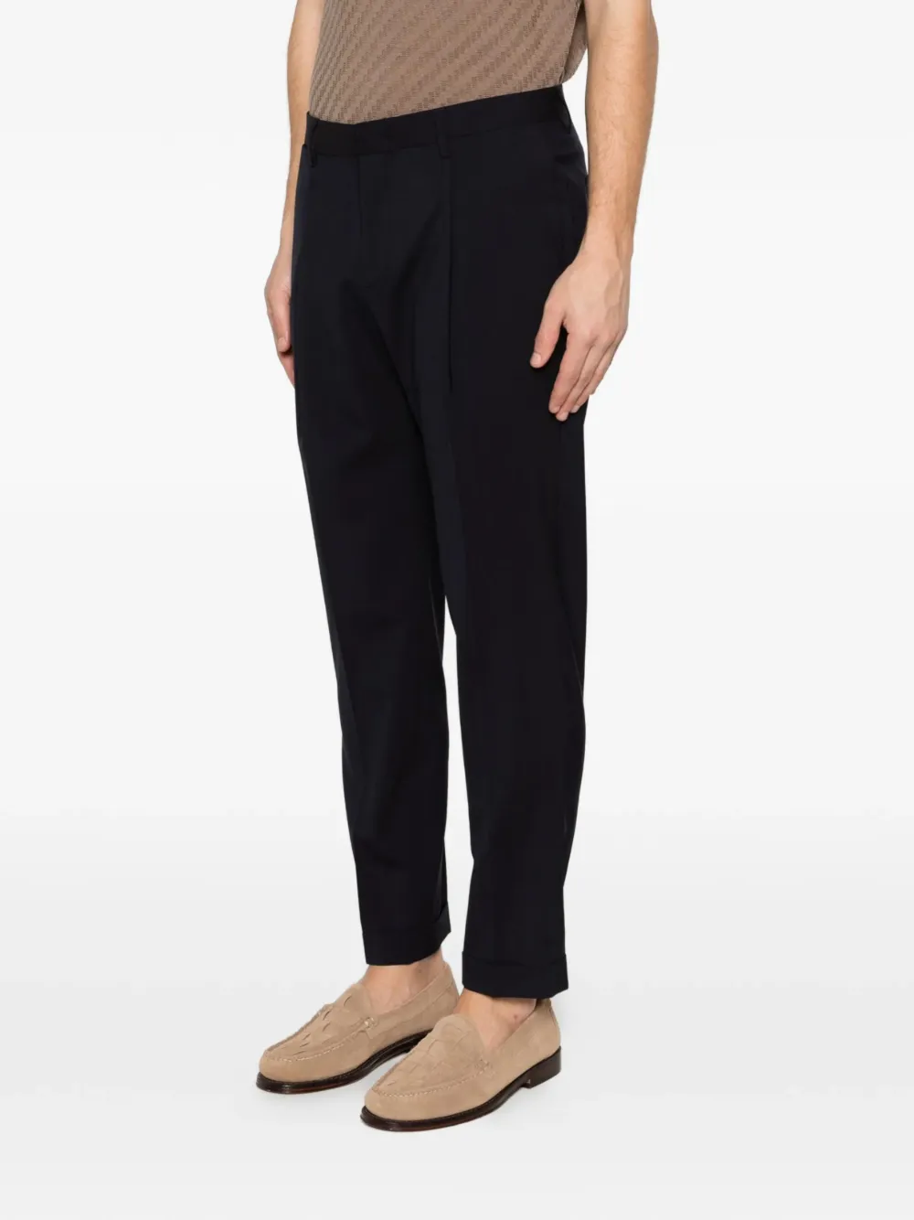Briglia 1949 Geplooide broek met omgeslagen pijpen Blauw