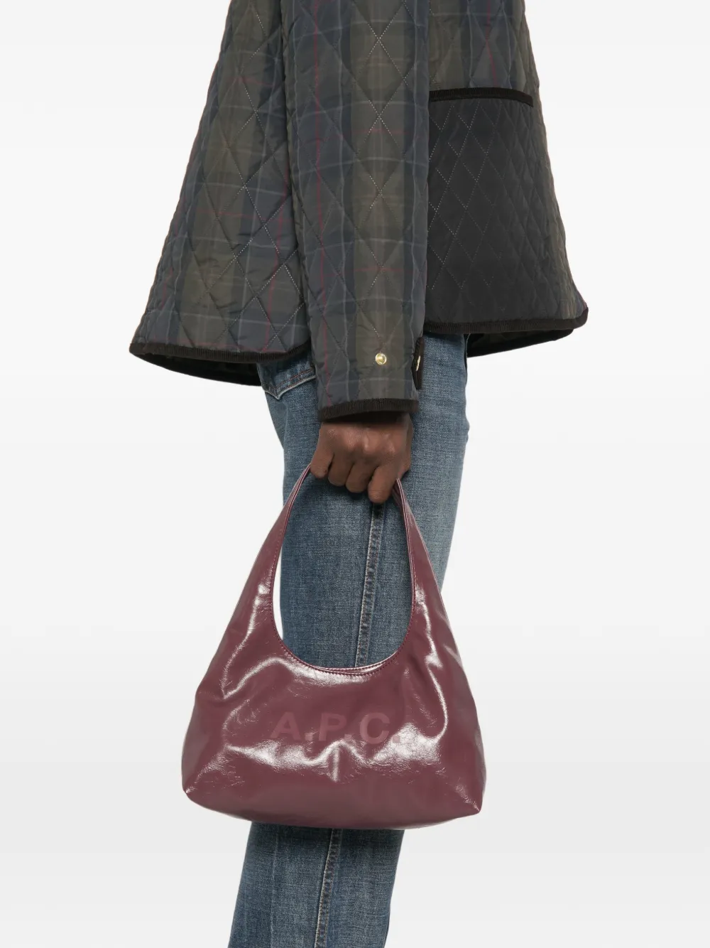 A.P.C. Shopper met lakafwerking en logo-print Paars