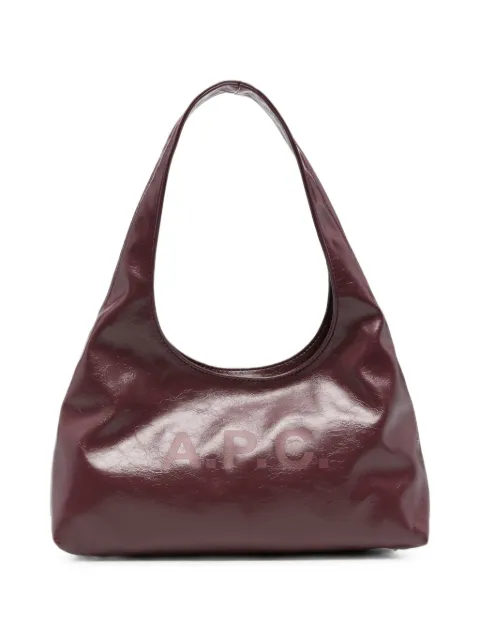 A.P.C. logo-print patent-finish tote bag