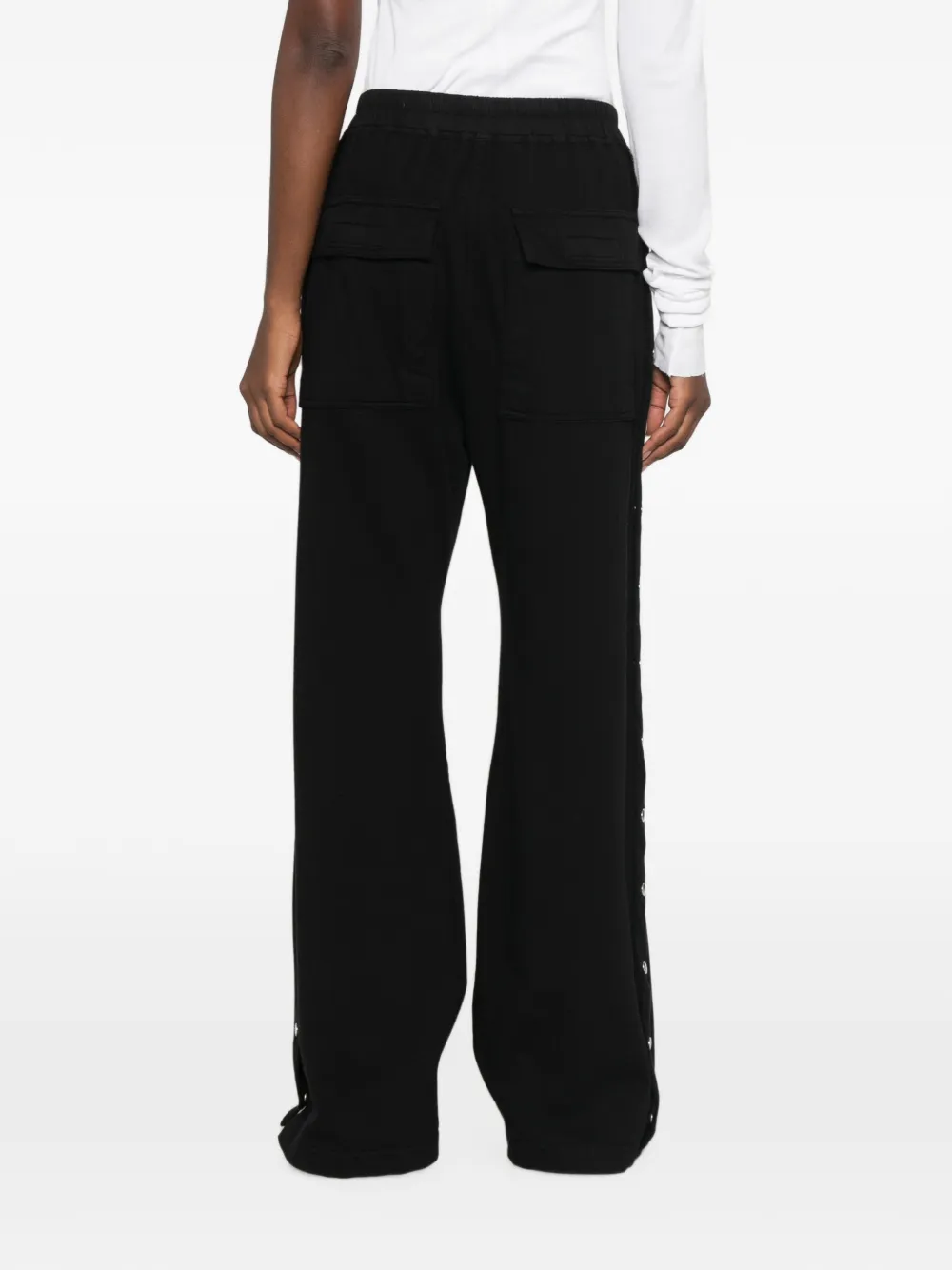 Rick Owens DRKSHDW Pusher broek met drukknoop en wijde pijpen Zwart