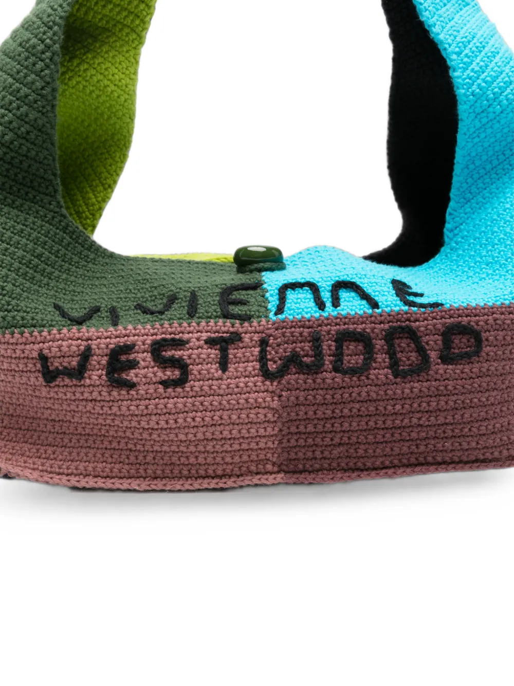 Vivienne Westwood crochet-knit logo-embroidered shoulder bag Veelkleurig