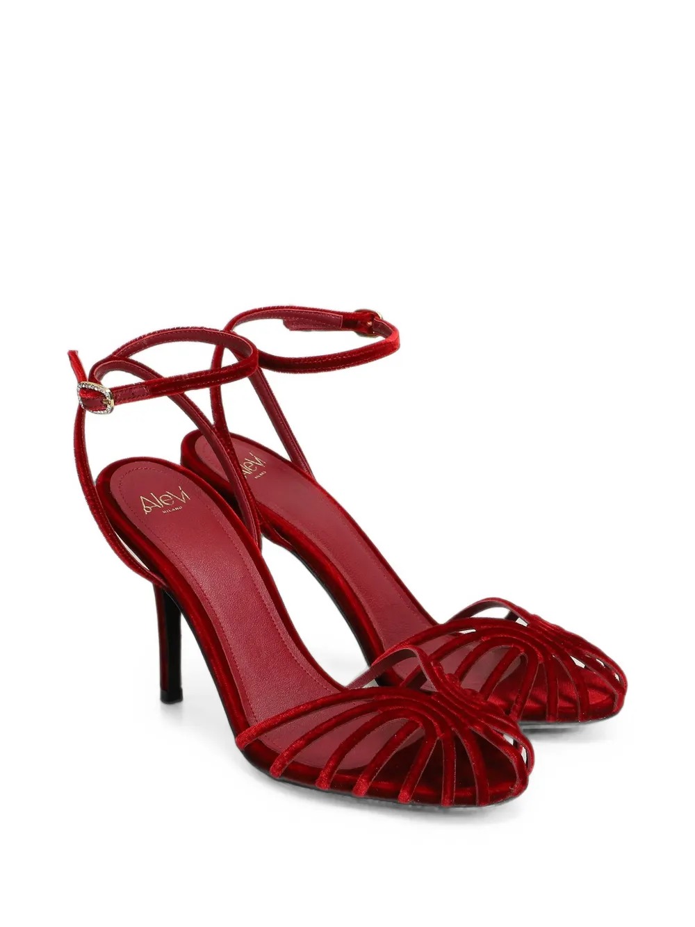 Alevì velvet cage sandals Rood